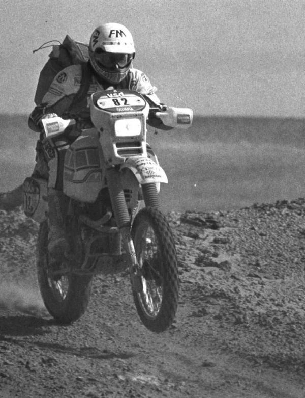 Andrea Marinoni sur XT600 - Dakar 1985